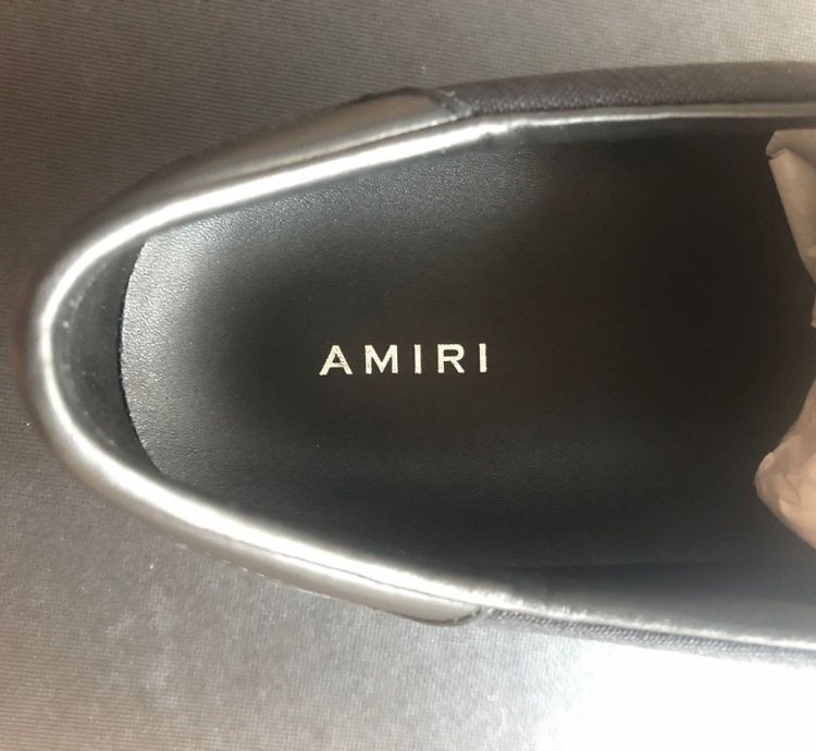 Amiri Skeleton Slip Ons In Black