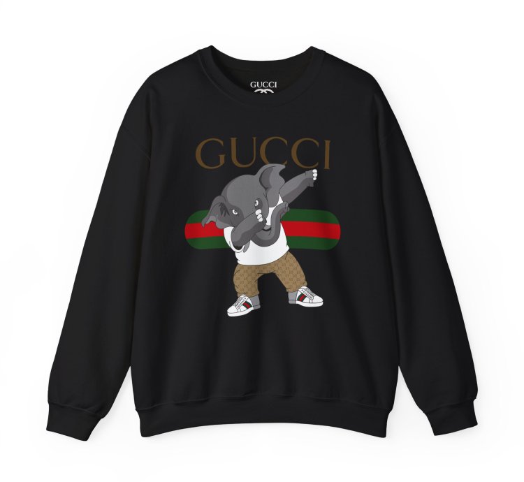 Gucci Elephant Black Sweatshirt - Size Usa
