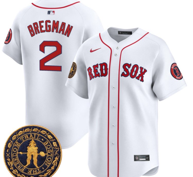 Alex Bregman Jersey 2 Boston Red Sox Freedom Trail Patch Vapor Premier Limited Stitched White