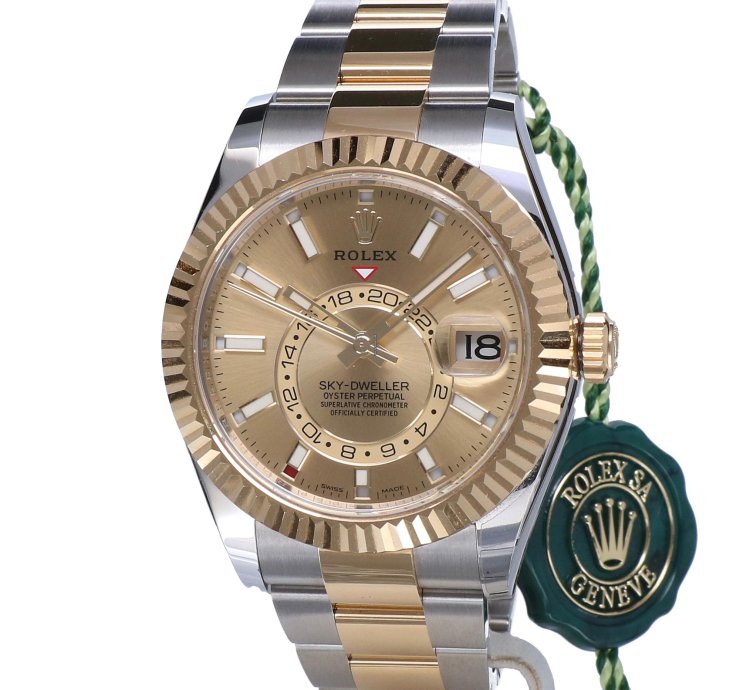 Rolex Sky-dweller 42 Gold Steel Champagne Unworn 2023