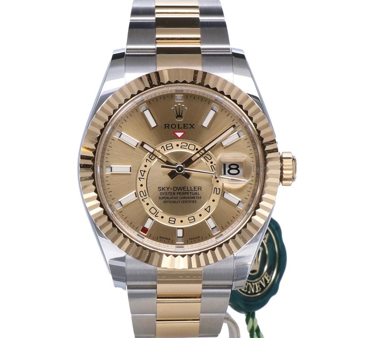 Rolex Sky-dweller 42 Gold Steel Champagne Unworn 2023