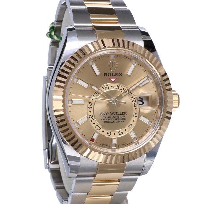 Rolex Sky-dweller 42 Gold Steel Champagne Unworn 2023