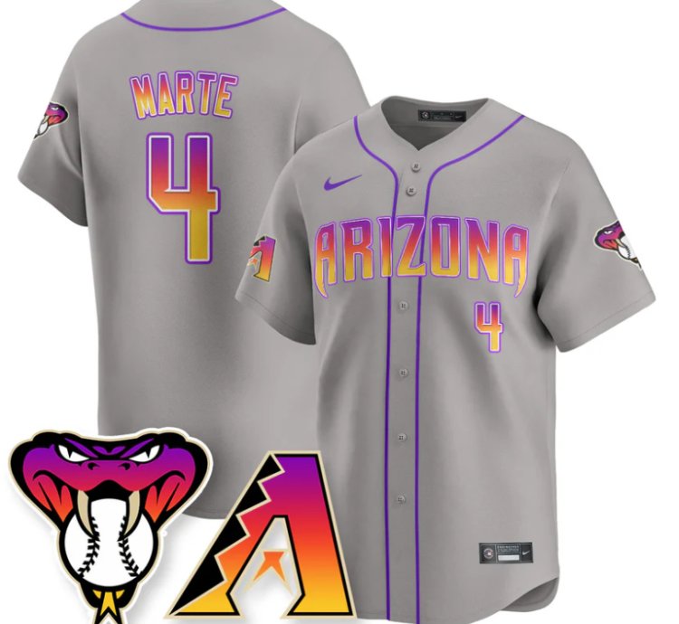 Ketel Marte Jersey 4 Arizona Diamondbacks 2025 City Connect Concept Stitched Gray