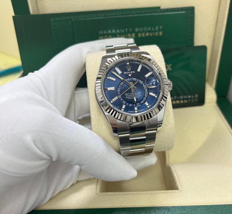 Rolex Sky-dweller 42 Mm Oystersteel And White Gold Blue Dial 336934