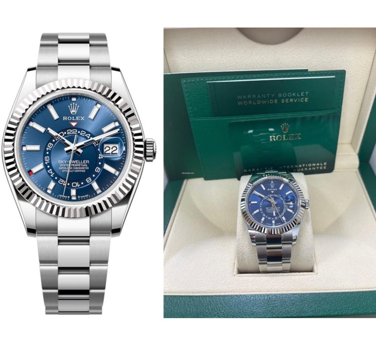 Rolex Sky-dweller 42 Mm Oystersteel And White Gold Blue Dial 336934