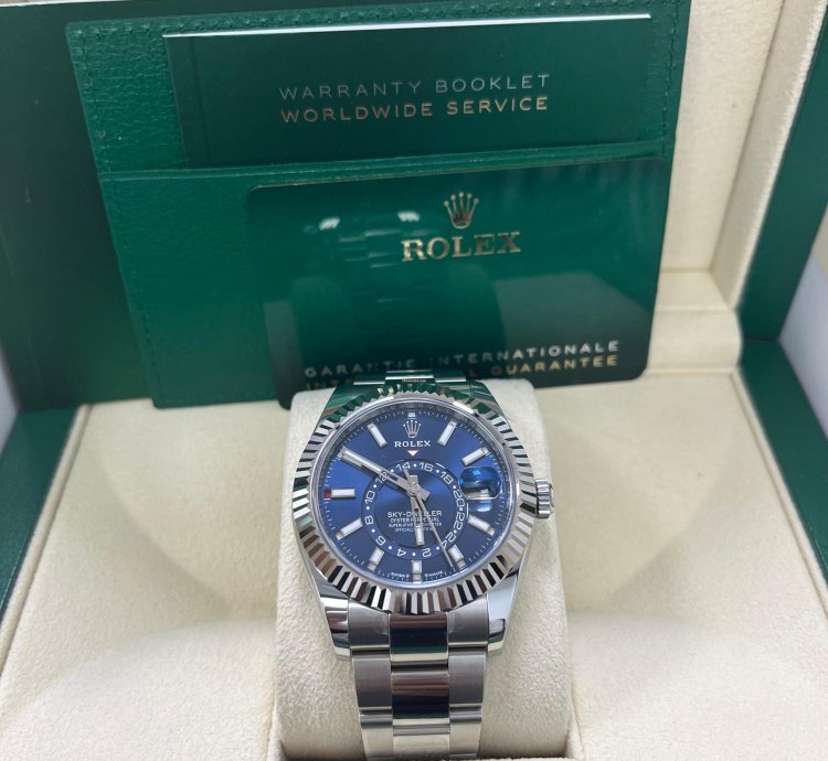 Rolex Sky-dweller 42 Mm Oystersteel And White Gold Blue Dial 336934