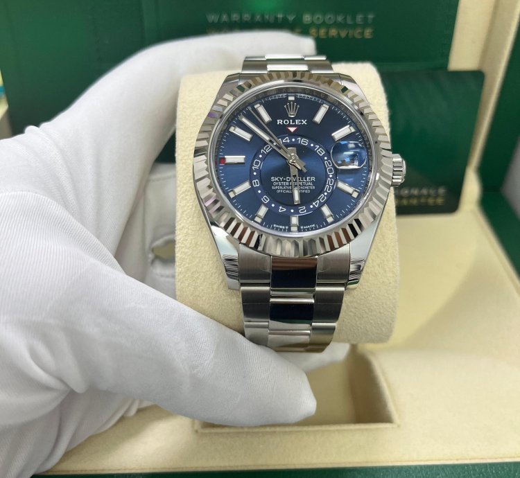 Rolex Sky-dweller 42 Mm Oystersteel And White Gold Blue Dial 336934