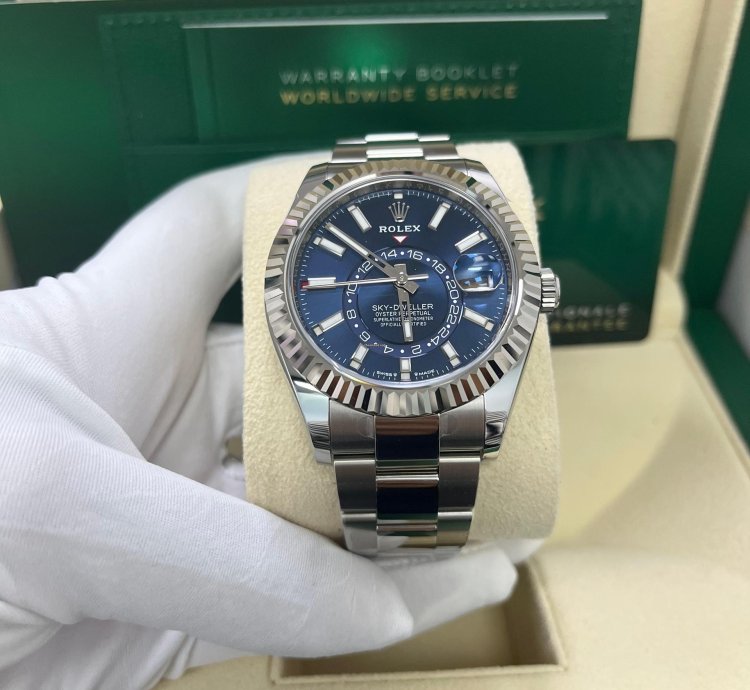 Rolex Sky-dweller 42 Mm Oystersteel And White Gold Blue Dial 336934