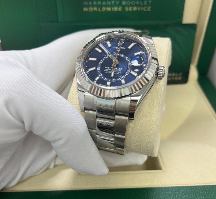 Rolex Sky-dweller 42 Mm Oystersteel And White Gold Blue Dial 336934