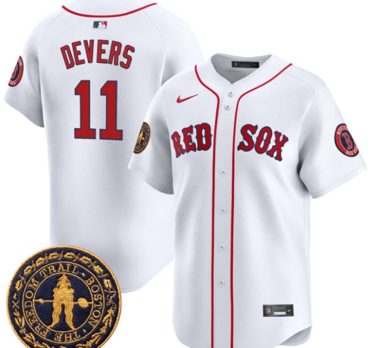 Rafael Devers Jersey 11 Boston Red Sox Freedom Trail Patch Vapor Premier Limited Stitched White