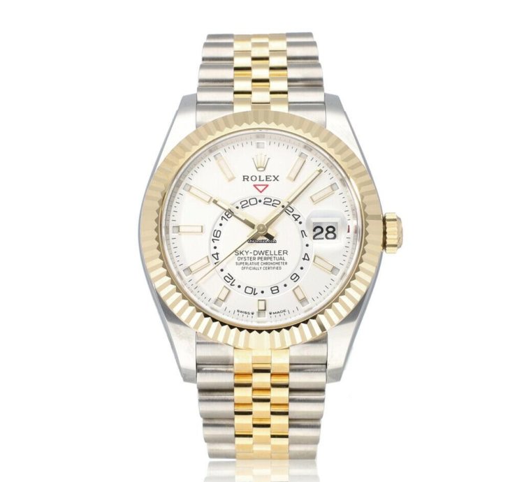 Rolex Sky-dweller 42 Steel - Yellow Gold White Jubilee New Unworn 2024 Papers