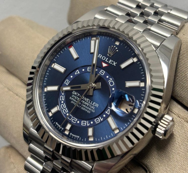 Rolex Sky-dweller 42 Steel Fluted Blue Jubilee 336934 New 2024