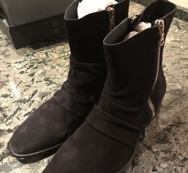 Amiri Skinny Stack Black Suede Boots - Bnib