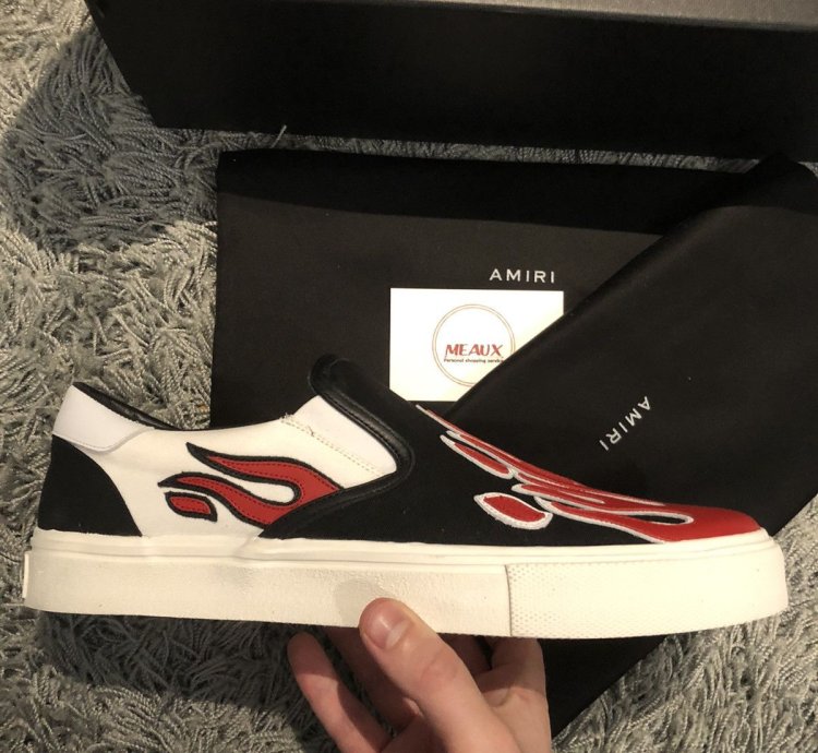Amiri Slip Ons Slides Fire Flame 43 Brand New Rip