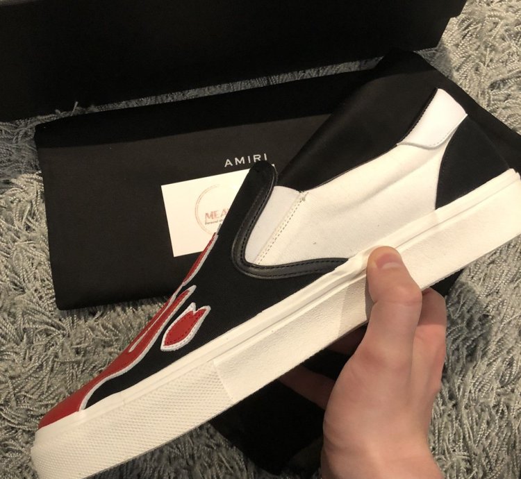 Amiri Slip Ons Slides Fire Flame 43 Brand New Rip