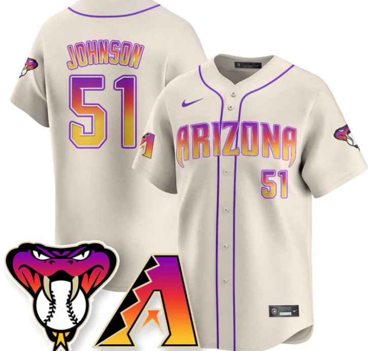 Randy Johnson Jersey 51 Arizona Diamondbacks 2025 City Connect Concept Stitched Cream