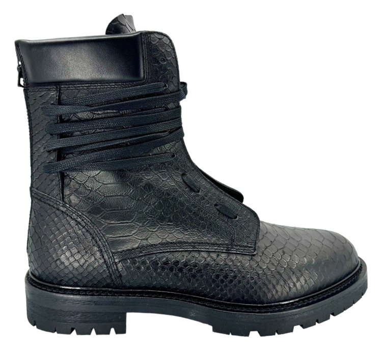 Amiri Snakeskin Combat Boot Black