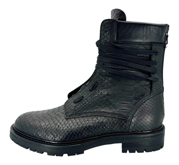 Amiri Snakeskin Combat Boot Black