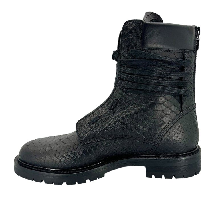 Amiri Snakeskin Combat Boot Black