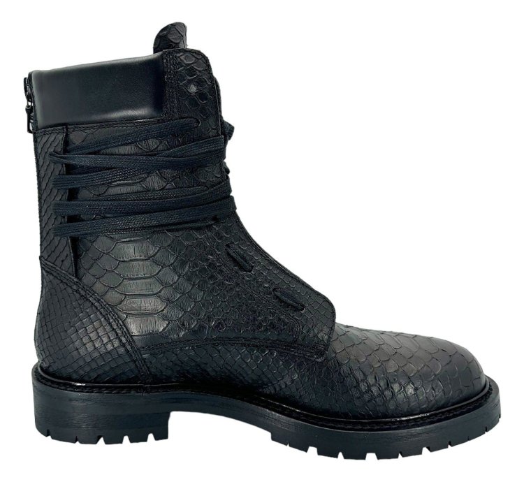 Amiri Snakeskin Combat Boot Black