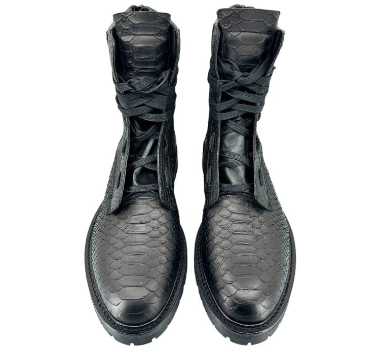 Amiri Snakeskin Combat Boot Black