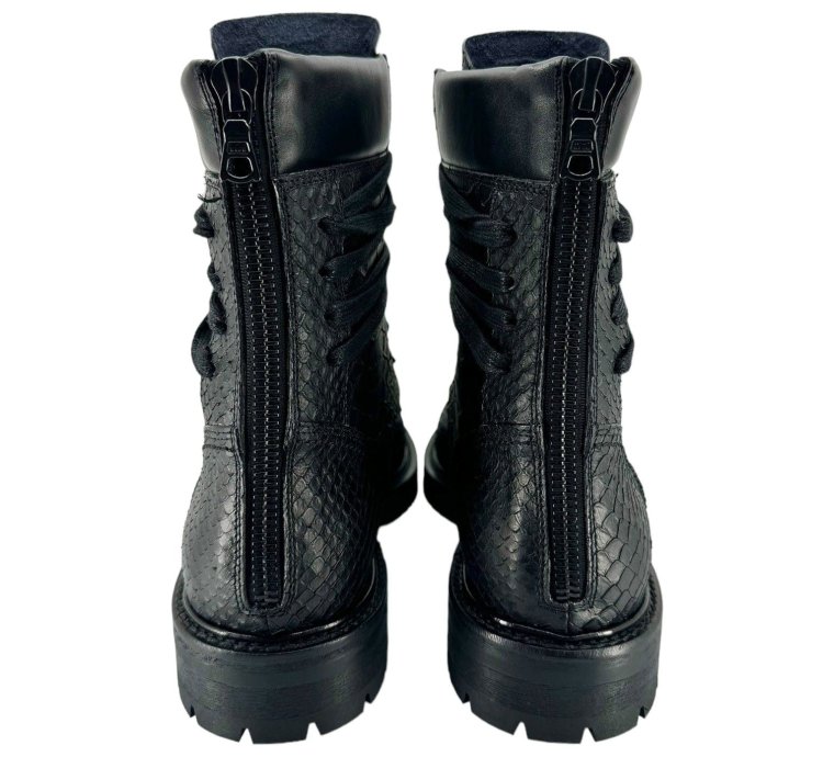 Amiri Snakeskin Combat Boot Black