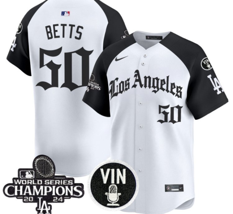 Mookie Betts Jersey 50 Dodgers 2025 La Gothic Style Vapor Premier Limited Stitched Alternate