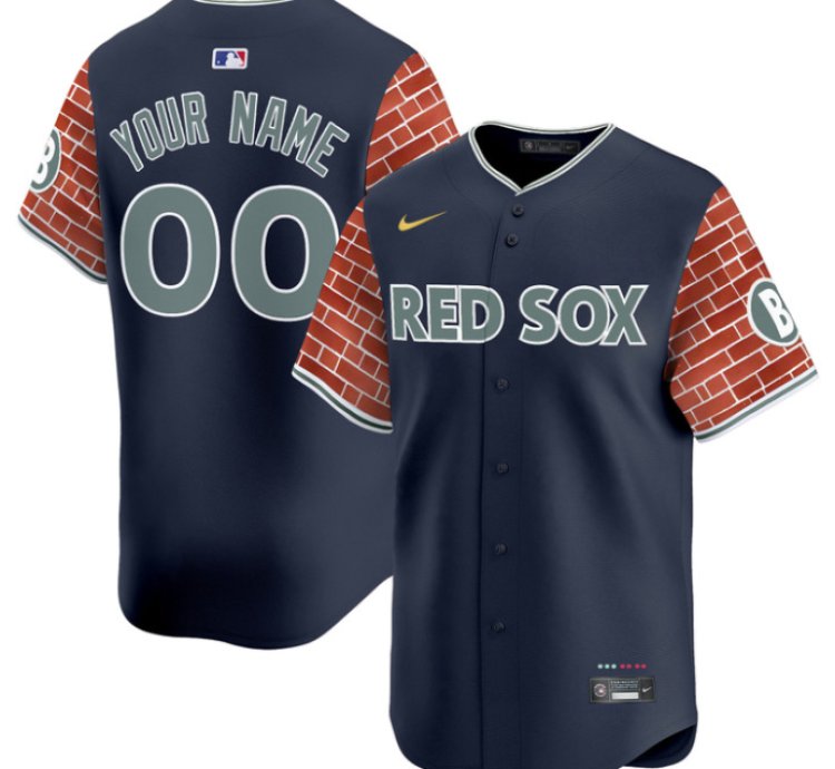 Custom Boston Red Sox Jersey 2025 Fenway Red Brick Style Vapor Premier Limited Stitched Navy