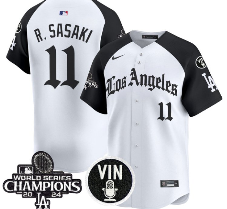 Roki Sasaki Jersey 11 Dodgers 2025 La Gothic Style Vapor Premier Limited Stitched Alternate