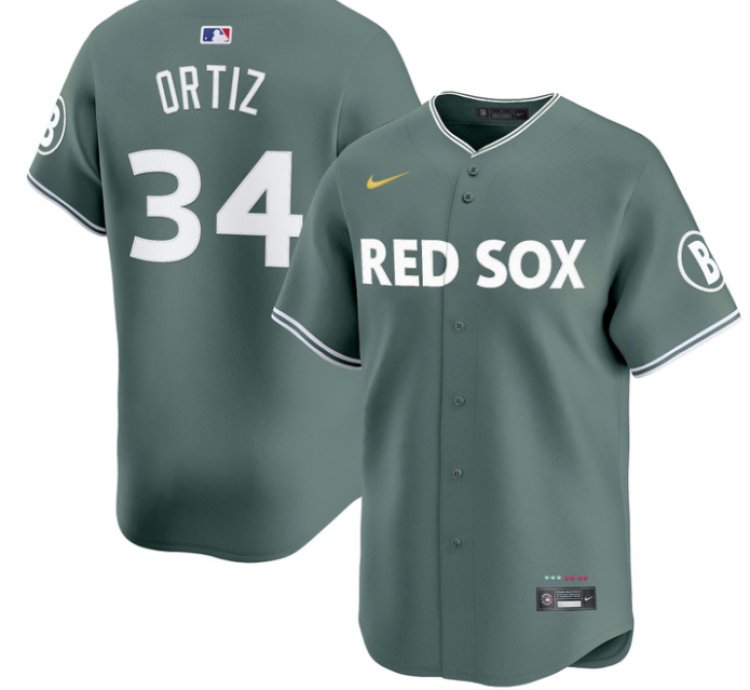 David Ortiz Jersey 34 Boston Red Sox 2025 City Connect Vapor Premier Limited Stitched Green