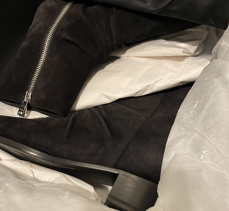 Amiri Stack Leather Sole Boot Suede Black