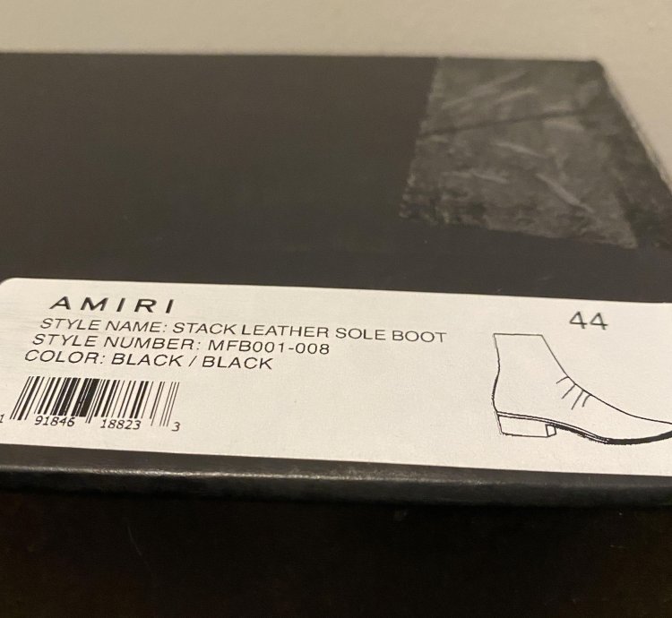 Amiri Stack Leather Sole Boot Suede Black