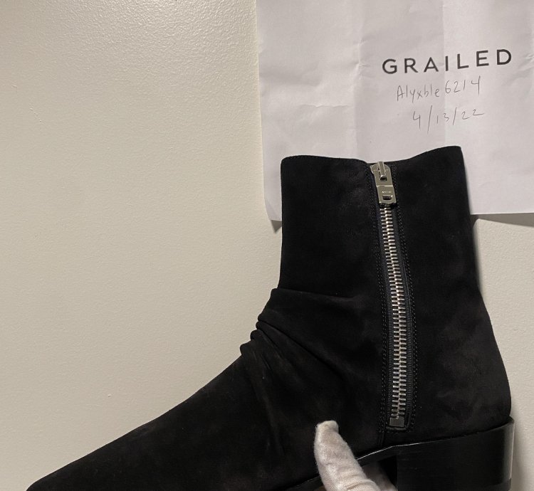 Amiri Stack Leather Sole Boot Suede Black