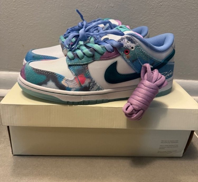 new Nike Sb Dunk Low Futura Laboratories Bleached Aqua 9 5
