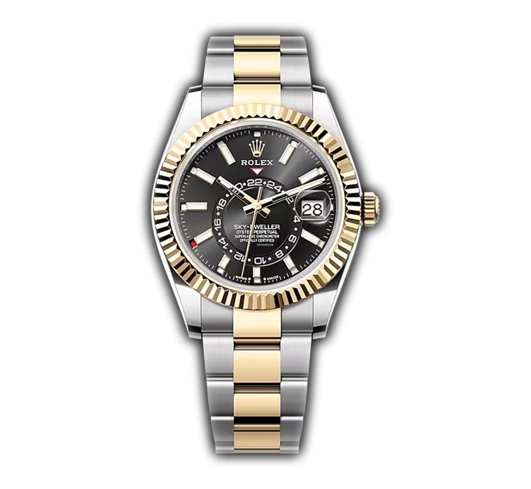 Rolex Sky-dweller 42mm Steel And 18k Yellow Gold Black Dial Oyster Bracelet