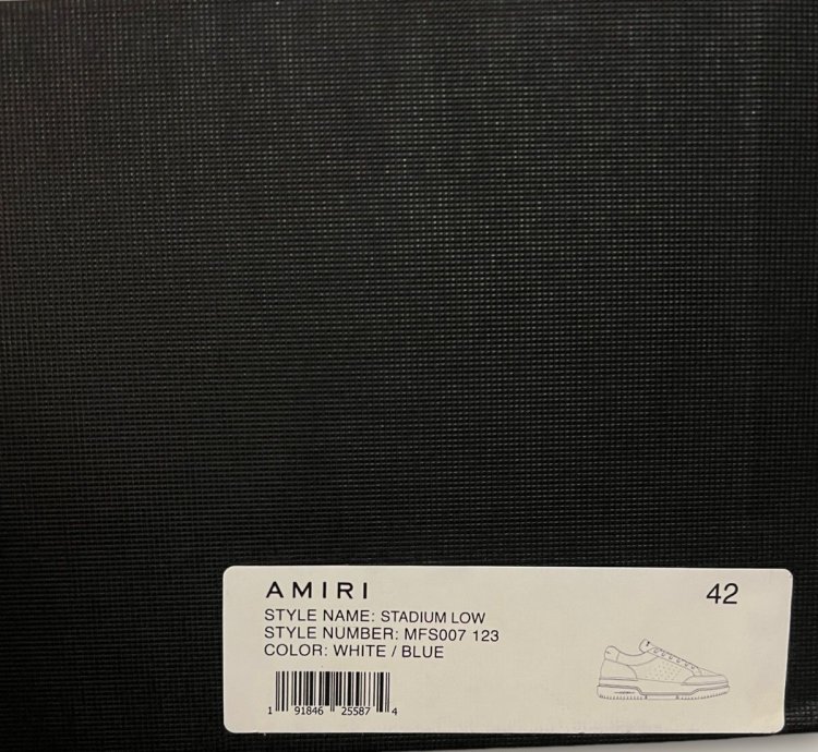 Amiri Stadium Low White Blue Size 42