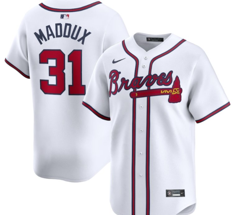 Greg Maddux 31 Atlanta Braves Home Limited Player Men Jersey - White