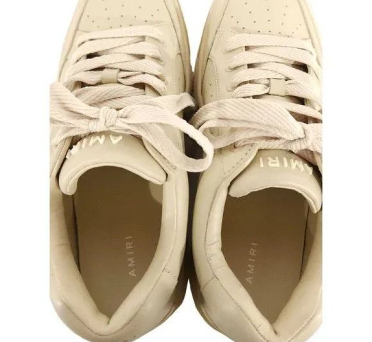 Amiri Stadium Low-top Leather Sneaker 44 Us 11 Mens Alabast
