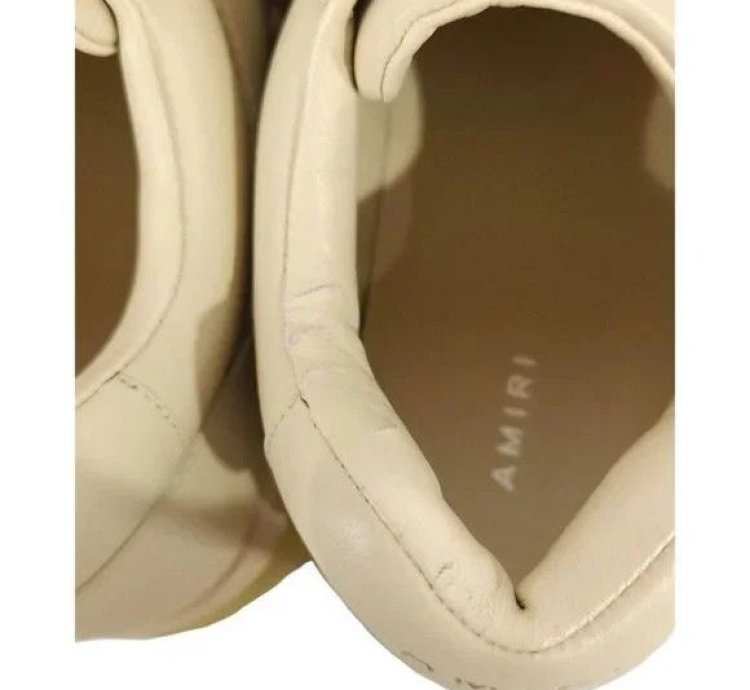 Amiri Stadium Low-top Leather Sneaker 44 Us 11 Mens Alabast