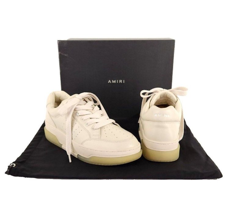 Amiri Stadium Low-top Leather Sneaker 44 Us 11 Mens Alabast