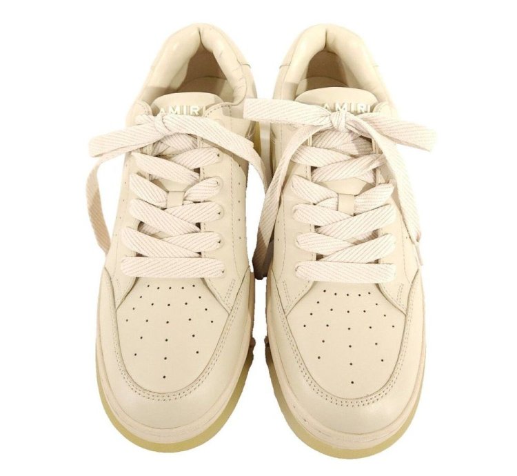 Amiri Stadium Low-top Leather Sneaker 44 Us 11 Mens Alabast