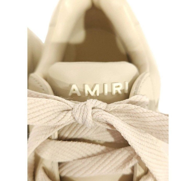 Amiri Stadium Low-top Leather Sneaker 44 Us 11 Mens Alabast