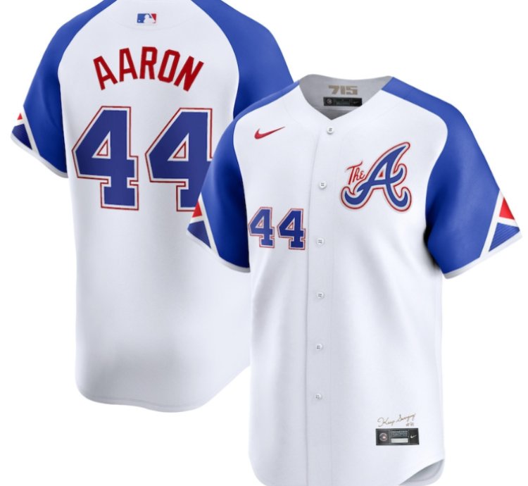 Hank Aaron 44 Atlanta Braves City Connect Retired Men Jersey - White