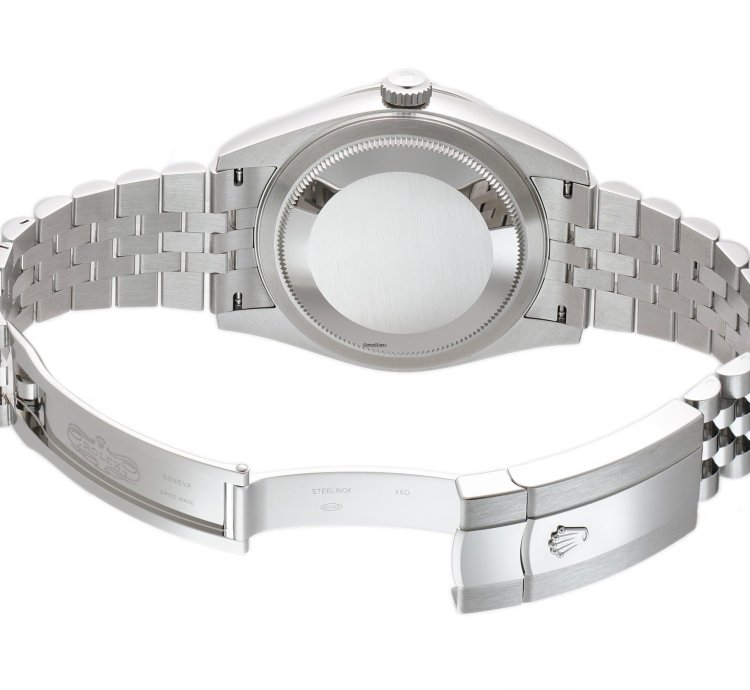 Rolex Sky-dweller 42mm Steel Blue Dial 18k Fluted Bezel Jubilee Bracelet