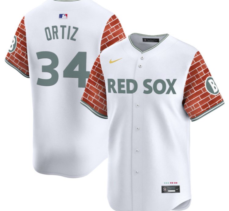 David Ortiz Jersey 34 Boston Red Sox 2025 Fenway Red Brick Style Vapor Premier Stitched White