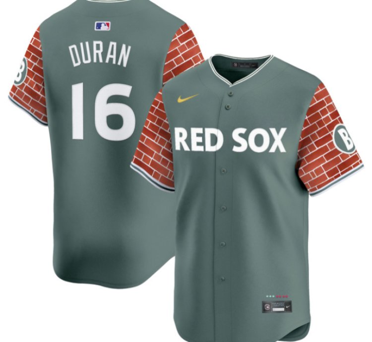 Jarren Duran Jersey 16 Boston Red Sox 2025 Fenway Red Brick Style Vapor Premier Stitched Green