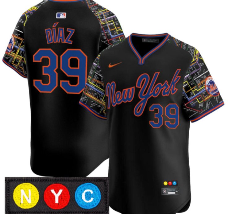 Edwin Díaz Jersey 39 New York Mets Subway Style Vapor Premier Limited Stitched Black