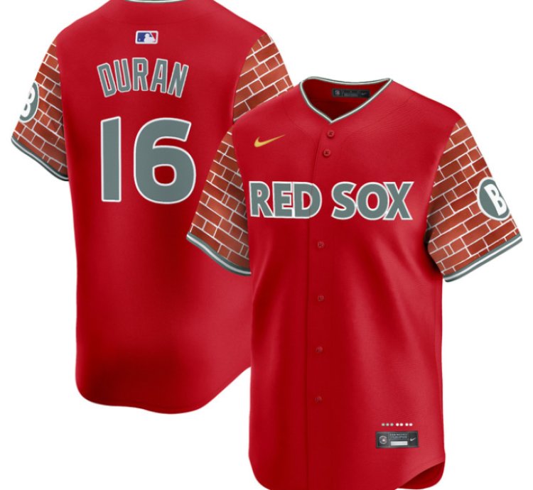 Jarren Duran Jersey 16 Boston Red Sox 2025 Fenway Red Brick Style Vapor Premier Stitched Red