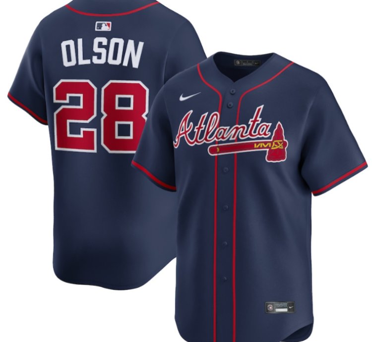Matt Olson 28 Atlanta Braves Alternate Limited Men Jersey - Navy