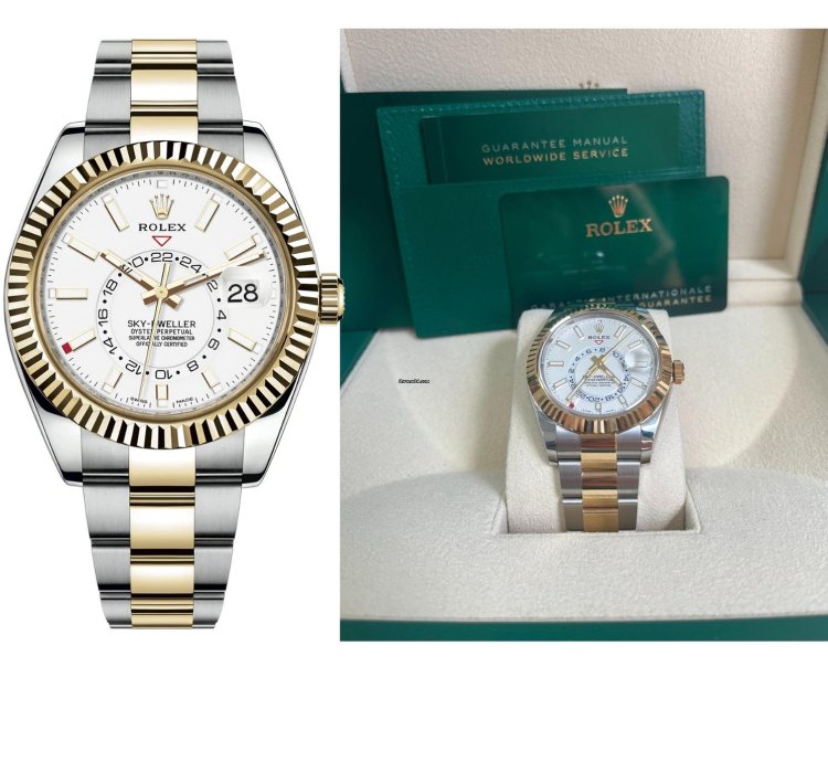 Rolex Sky-dweller 42mm Two Tone Stainless Steel White Dial 326933